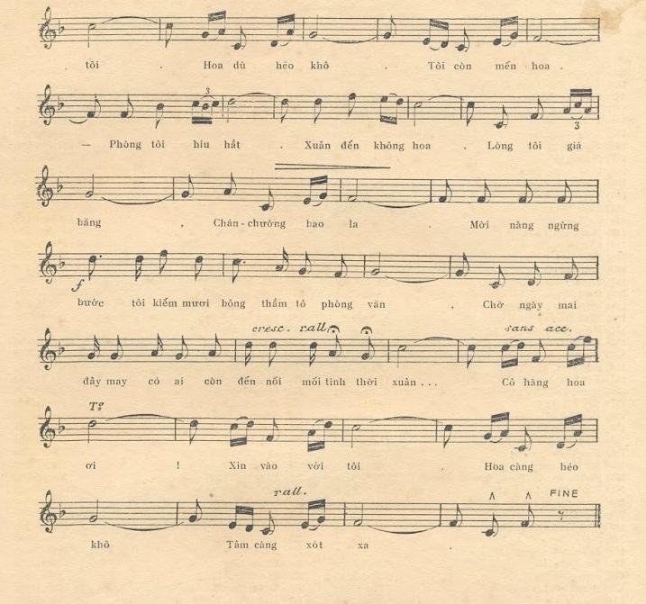 Sheet nhạc Cô Hàng Hoa 2